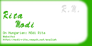 rita modi business card
